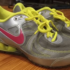Nike Silver and Neon Yellow Sneakers